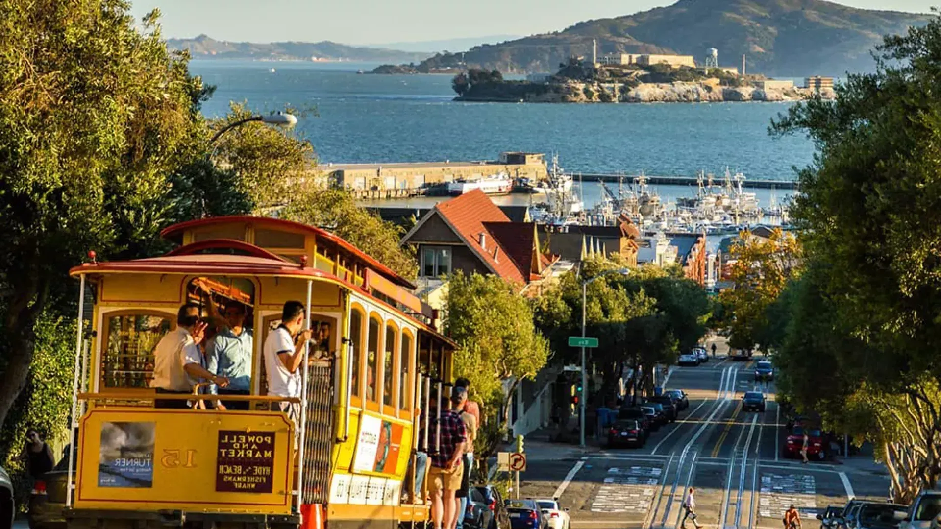 Cable car no centro de São Francisco